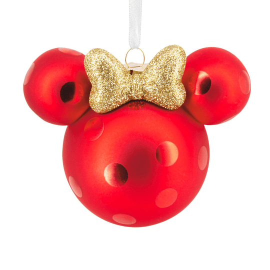 Hallmark Ornament I Disney Minnie Mouse Ears Icon Blown Glass