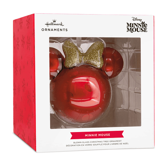 Hallmark Ornament I Disney Minnie Mouse Ears Icon Blown Glass