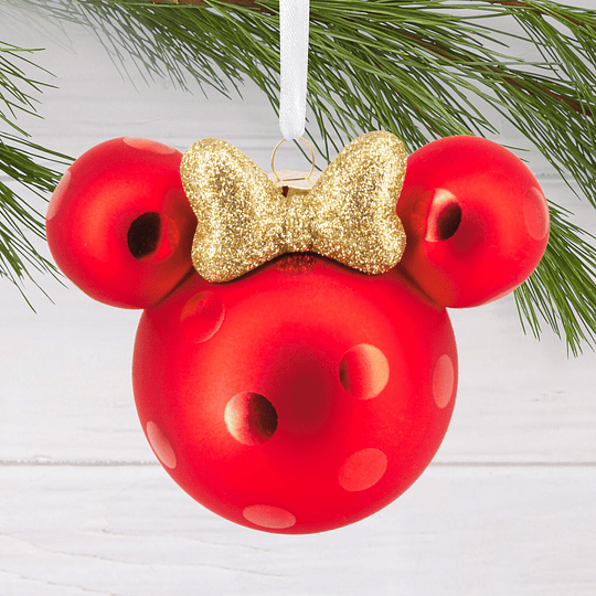 Hallmark Ornament I Disney Minnie Mouse Ears Icon Blown Glass