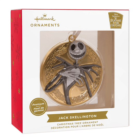 Hallmark Ornament I Disney Tim Burton's The Nightmare Before Christmas Jack Skellington on Moon Metal