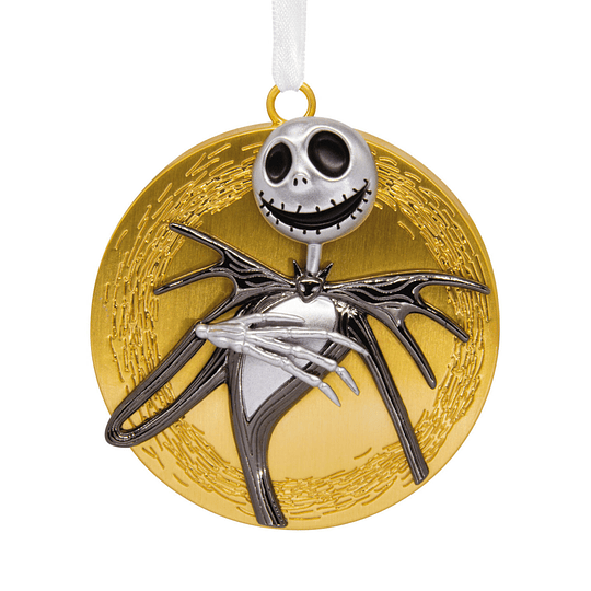 Hallmark Ornament I Disney Tim Burton's The Nightmare Before Christmas Jack Skellington on Moon Metal