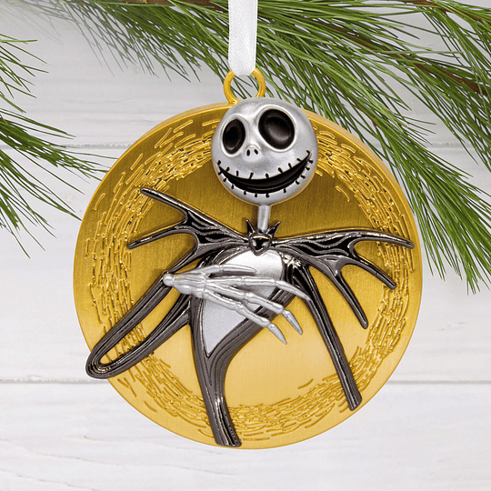 Hallmark Ornament I Disney Tim Burton's The Nightmare Before Christmas Jack Skellington on Moon Metal
