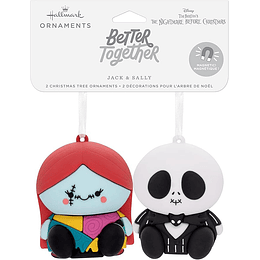 Hallmark Ornaments I Better Together Disney Tim Burton's The Nightmare Before Christmas Jack and Sally Magnetic, Set of 2