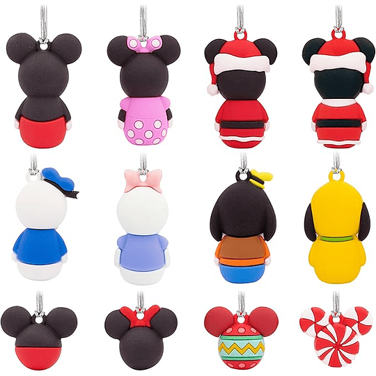 Hallmark I Disney Mickey Mouse and Friends Countdown Calendar Paper Tree Set With 12 Mini Ornaments