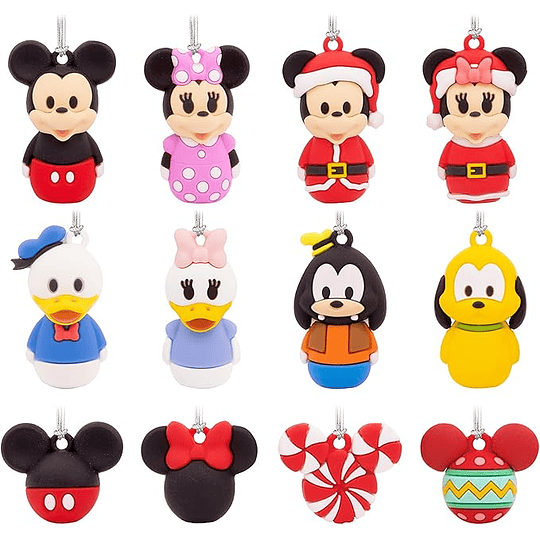 Hallmark I Disney Mickey Mouse and Friends Countdown Calendar Paper Tree Set With 12 Mini Ornaments