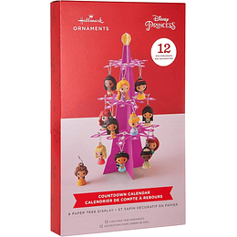 Hallmark I Disney Princess Countdown Calendar Paper Tree Set With 12 Mini Ornaments