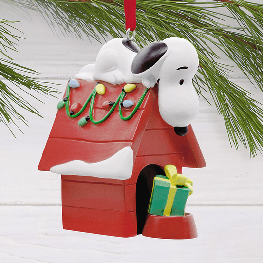Hallmark Ornament I Peanuts® Snoopy on Holiday Doghouse