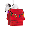 Hallmark Ornament I Peanuts® Snoopy on Holiday Doghouse Blown Glass
