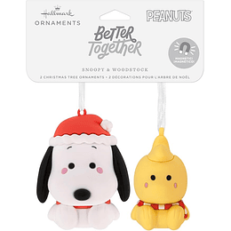 Hallmark Ornaments I Better Together Peanuts® Holiday Snoopy and Woodstock Magnetic, Set of 2
