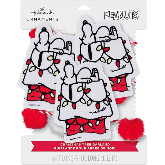 Hallmark Garland I Peanuts® Snoopy Doghouse Fabric