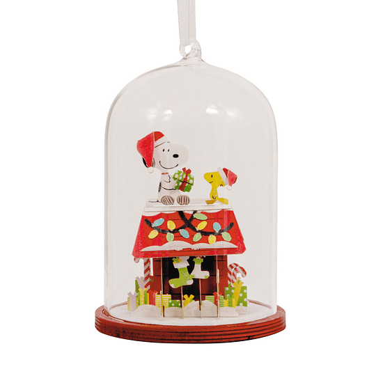 Hallmark Ornament I Peanuts® Snoopy's Doghouse Cloche Glass and Paper