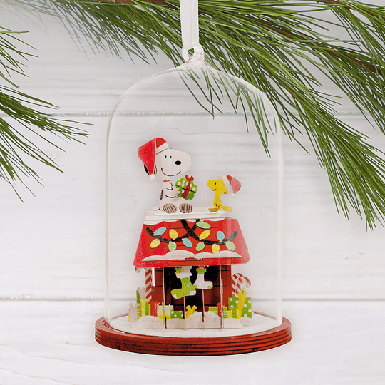 Hallmark Ornament I Peanuts® Snoopy's Doghouse Cloche Glass and Paper