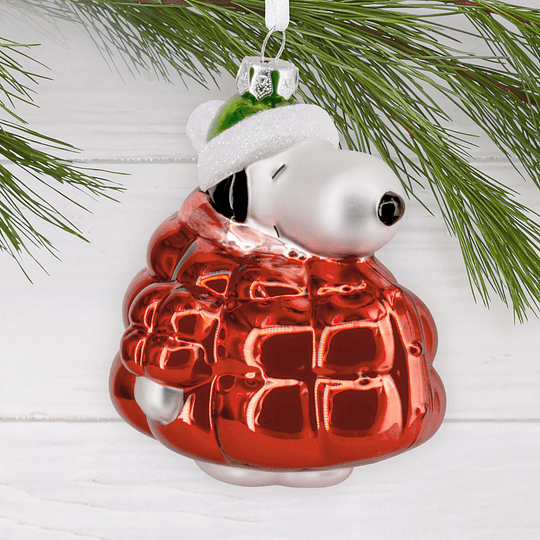 Hallmark Ornament I Peanuts® Snoopy in Puffer Coat Blown Glass