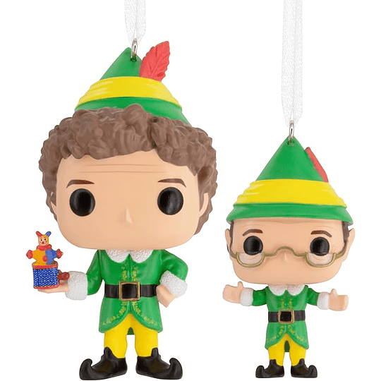 Hallmark Ornament I Buddy The Elf and Papa Elf Funko POP!®, Set of 2