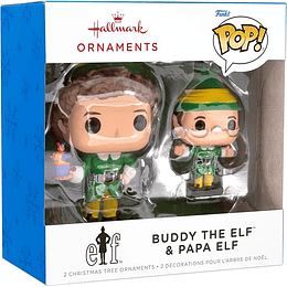 Hallmark Ornament I Buddy The Elf and Papa Elf Funko POP!®, Set of 2