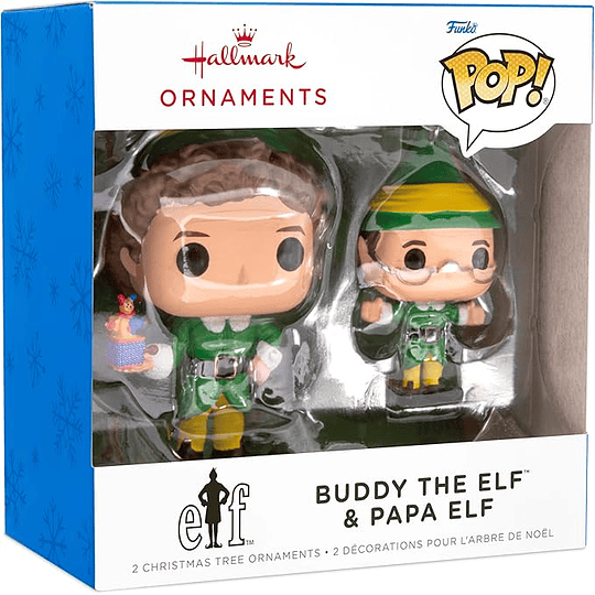 Hallmark Ornament I Buddy The Elf and Papa Elf Funko POP!®, Set of 2