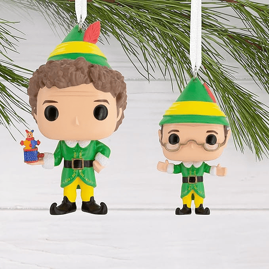Hallmark Ornament I Buddy The Elf and Papa Elf Funko POP!®, Set of 2