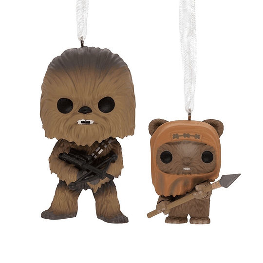 Hallmark Ornament I  Chewbacca & Wicket Funko POP!®, Set of 2