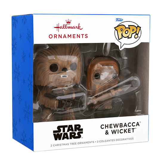 Hallmark Ornament I  Chewbacca & Wicket Funko POP!®, Set of 2