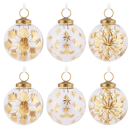 Hallmark Ornaments I Signature Gold-Etched Glass, Set of 6