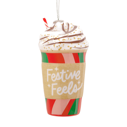 Hallmark Ornament I Festive Feels Coffee Cup Shatterproof