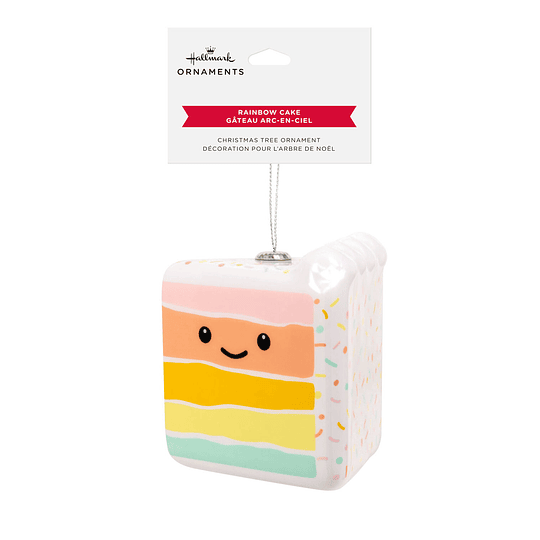 Hallmark Ornament I Rainbow Slice of Cake Shatterproof