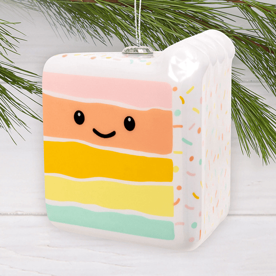 Hallmark Ornament I Rainbow Slice of Cake Shatterproof