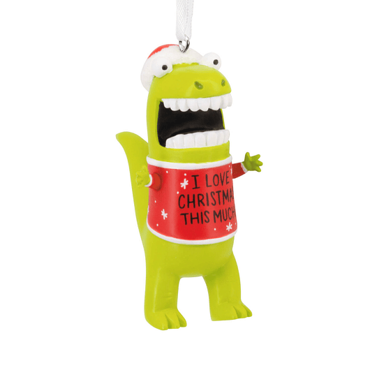 Hallmark Ornament I Love Christmas This Much Dinosaur