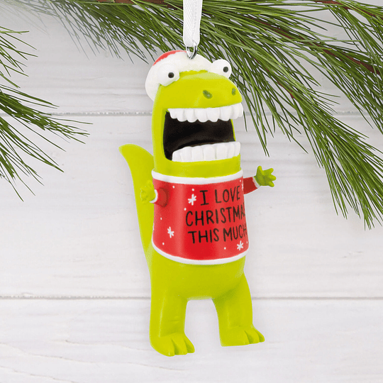 Hallmark Ornament I Love Christmas This Much Dinosaur