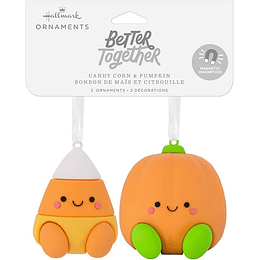 Hallmark Ornament I Better Together Pumpkin and Candy Corn Magnetic, Set of 2