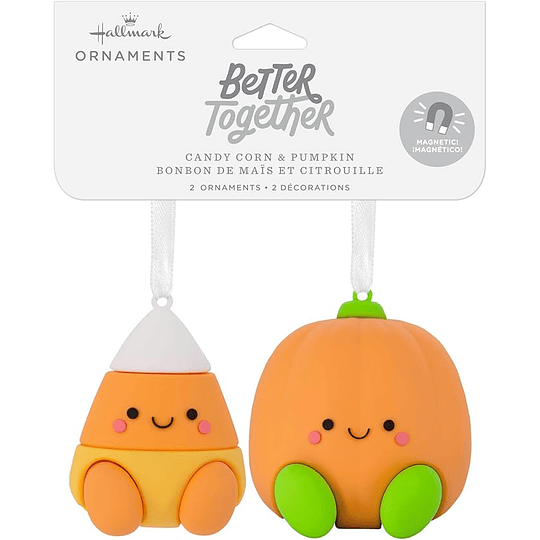 Hallmark Ornament I Better Together Pumpkin and Candy Corn Magnetic, Set of 2