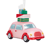 Hallmark Ornament I Signature Pink Car With Presents Blown Glass