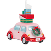 Hallmark Ornament I Signature Pink Car With Presents Blown Glass