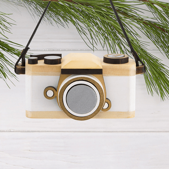 Hallmark Ornament I Retro Camera Wood