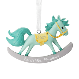 Hallmark Ornament I Baby Boy's First Christmas Rocking Horse 2025