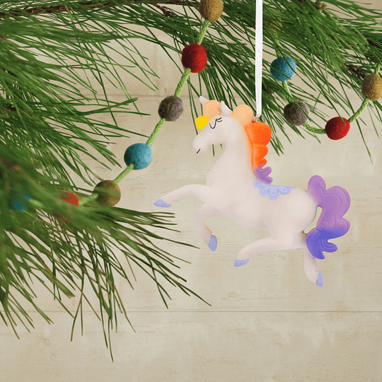 Hallmark Ornament I Whimsical Unicorn With Rainbow Mane