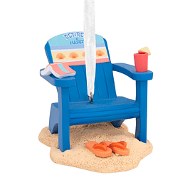 Hallmark Ornament I Retired and Happy Beach Chair