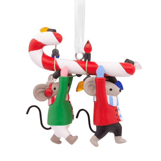 Hallmark Ornament I Mice Carrying Candy Cane