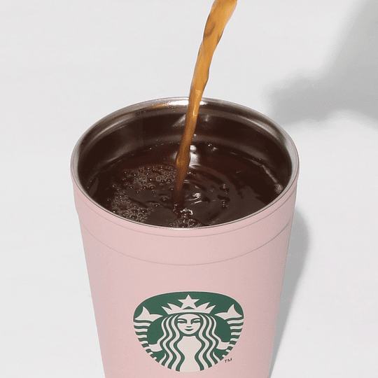 Preventa Starbucks | Sakura 2026 | 2-Way Stainless Steel Cup/Holder, Matte Pink, 355ml