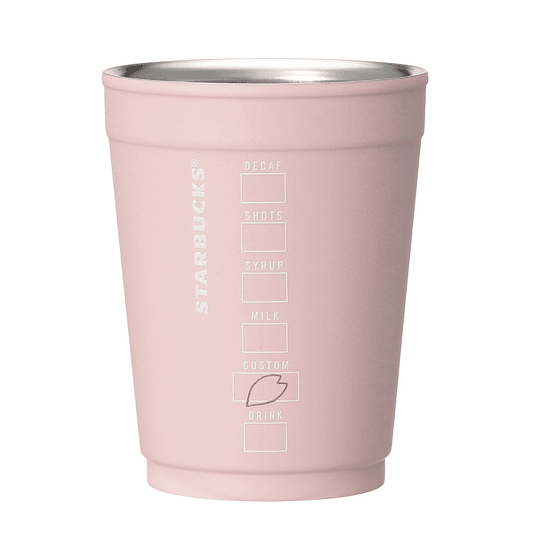 Preventa Starbucks | Sakura 2026 | 2-Way Stainless Steel Cup/Holder, Matte Pink, 355ml