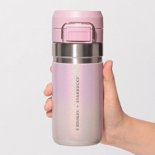 Preventa Starbucks | Sakura 2026 | STANLEY Shiny Pink Gradient Stainless Steel Bottle 473ml