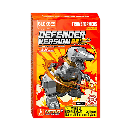 Blokees Figures | Transformers Defender Version 04 Tyrants Fury | Caja 12 Figura Al Azar