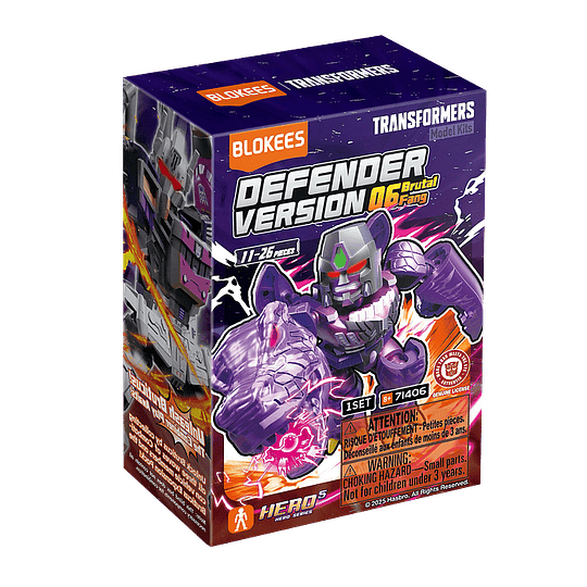 Blokees Figures | Transformers Defender Version 06 Brutal Fang | Caja 12 Figuras Al azar