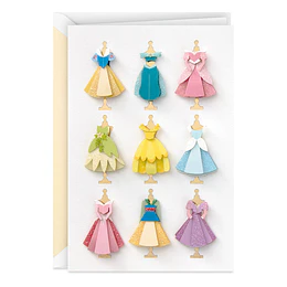 Hallmark I Disney Princess Dresses Blank Card