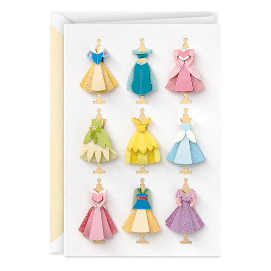 Hallmark I Disney Princess Dresses Blank Card