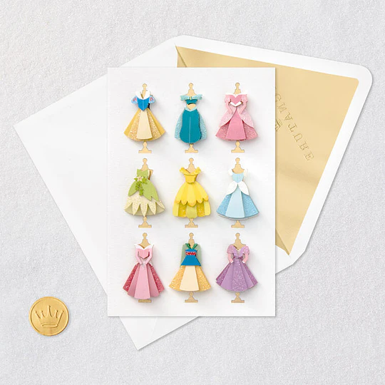 Hallmark I Disney Princess Dresses Blank Card