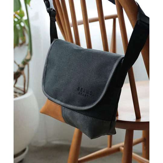 BEAMS HEART | Polyester heathered combination mini messenger bag
