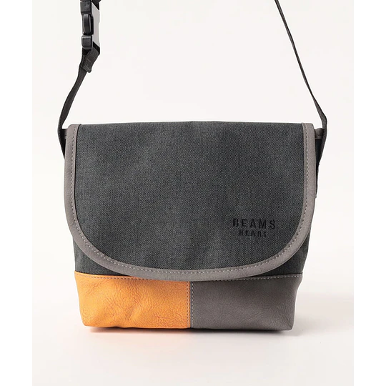 BEAMS HEART | Polyester heathered combination mini messenger bag