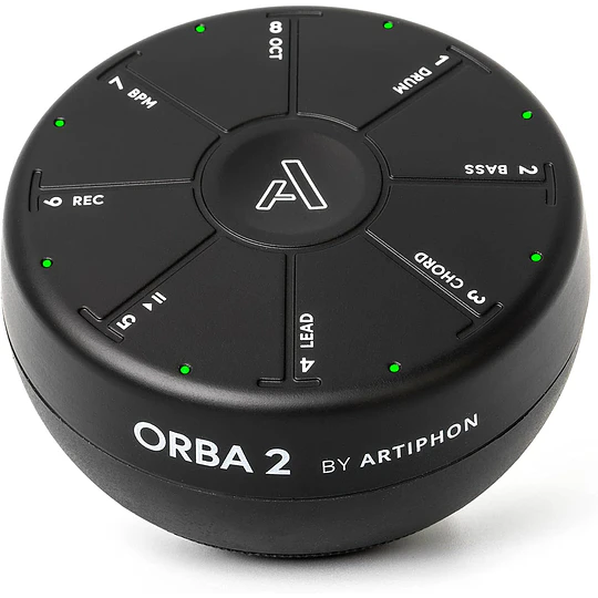 Orba 2 by Artiphon | Portable Electronic Multi-Instrument | Samples, Synth, Looper, and MIDI controller | iOS, Mac, Windows, PC, Bluetooth & USB