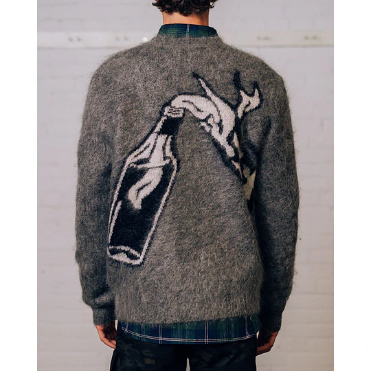 Raised By Wolves | Molotov Cardigan Sweater Charcoal